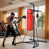 VEVOR 2 in 1 Punching Bag Stand, Adjustable Height Boxing Punching Bag and Speed Bag Stand, Holds Up to 140 lbs, Black - 2 of 4