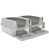PawHut 2 Pack Stainless Steel Litter Box, Metal Litter Box High Sided, Anti-Urine Leakage, Non-Sticky, with Metal Scoop & Scoop Holder, Light Gray - 4 of 4