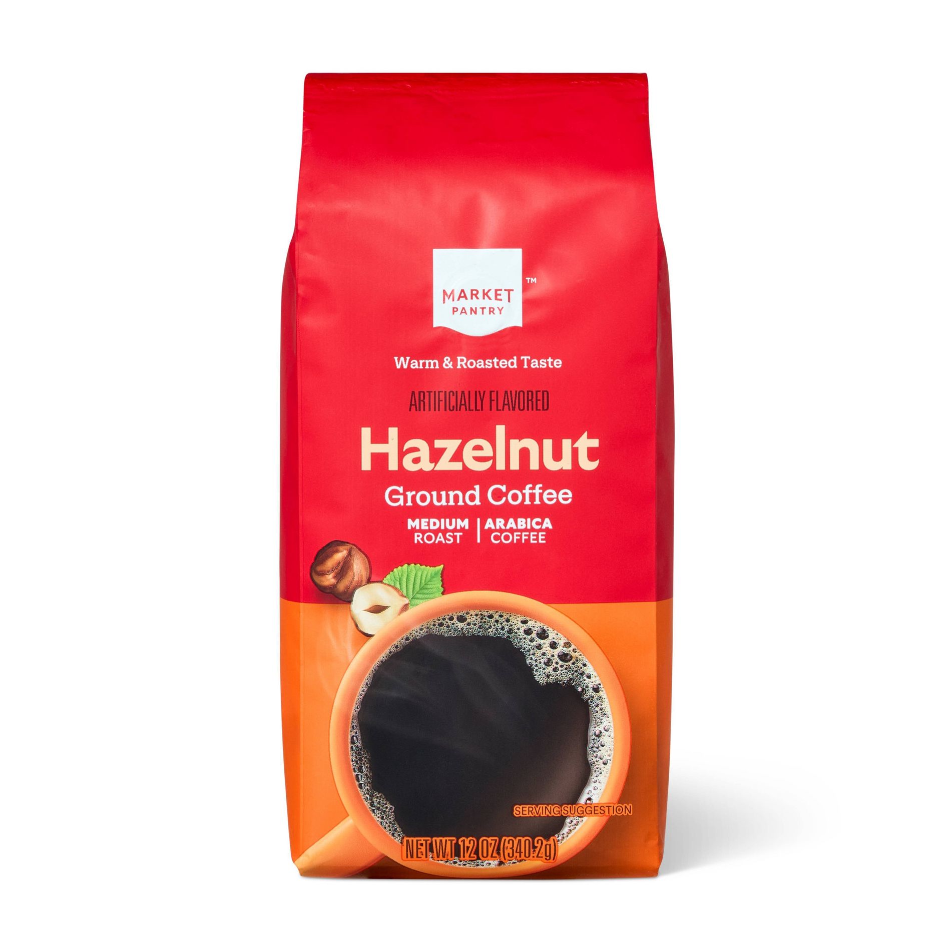 Hazelnut Flavored Medium Roast Ground Coffee - 12oz - Market Pantry™