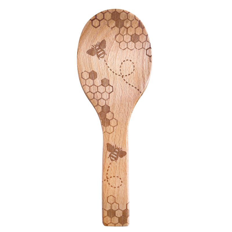 Talisman Designs Laser Etched Beechwood Rice Paddle, Honey Bee Collection, 1 of 3