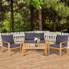 Tangkula 8PCS Cushioned Wooden Conversation Set Patio Outdoor Furniture Set with Cover - 4 of 4
