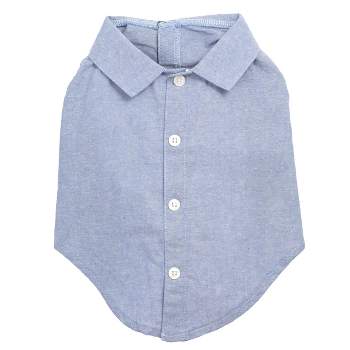 The Worthy Dog Chambray Button Up Look Pet Shirt