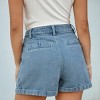 Women's Pleated High-Rise Denim Shorts - Cupshe - 4 of 4