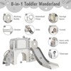 COZONY Multi-Activity Play Center with Slide, Indoor Outdoor Climber Set with Basketball Hoop Crawl Tunnel Ladder for Toddlers - 3 of 4