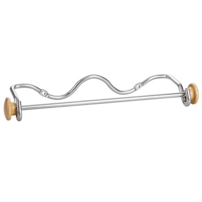 mDesign Wall Mount / Under Cabinet Paper Towel Holder, 2 Pieces - Chrome/Natural