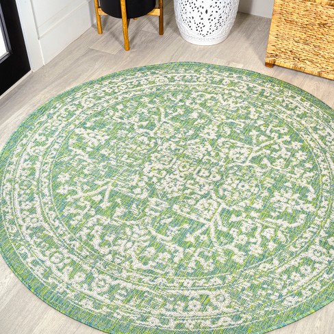 5' Round Malta Bohemian Inspired Medallion Textured Weave Indoor ...