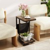 Tangkula 2-tier Side Table C-shaped Bedside Table with Storage Pocket Lockable Casters - 2 of 4