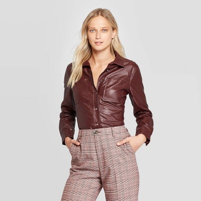 target brown leather jacket