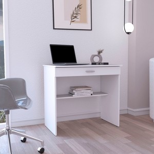 NicBex Home Office Desk 31.5" W Modern Writing Desk with One Open Shelf, Large Drawer and Wooden Frame for Office, Study, Living Room - 1 of 4