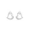 GILDED Lab Grown Diamond (SI1 Clarity, F Color) and 925 Sterling Silver Heart Stud Women Earrings - 2 of 4