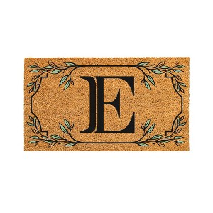 28" x 16" Monogram Coir Mat, Letter  "E" - 1 of 4