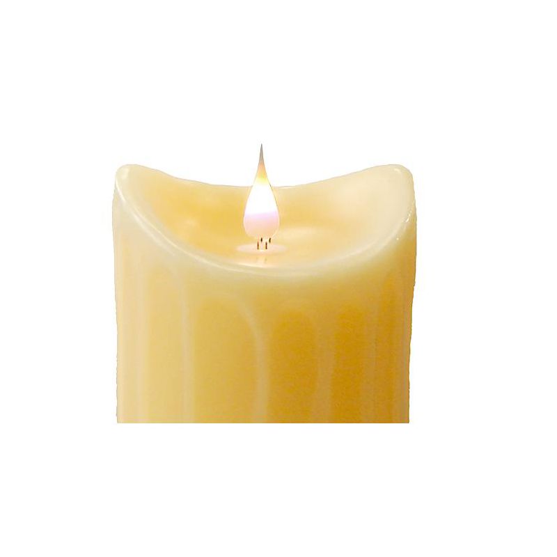 Melrose 5.25" LED Simplux Dripping Wax Flameless Pillar Candle with Moving Flame - Off-White, 2 of 3