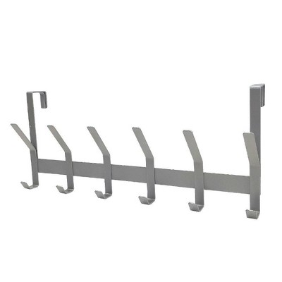 Heavy Duty Over The Door 6 Hooks Rail Matte Gray - Brightroom&#8482;_1