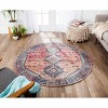 Anji Mountain 8' Lenjan Distressed Round Rug Maroon/Multi: 8ft Handmade Braided Jute & Cotton, Fair Trade Certified - image 2 of 4