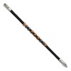 Chisel Stainless Steel Polished Hematite Brown-plated Beaded Black Leather Bracelet 8" - 2 of 3
