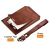 Unique Bargains Backpack PU Holder Identifier Card Luggage Tag with Strap 4 Pcs - 3 of 4