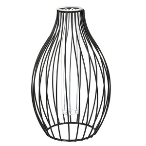 Unique Bargains Flower Plant Container Glass Tube Metal Rack Stand Clear Vase 9.4" x 6.1" - 1 of 4