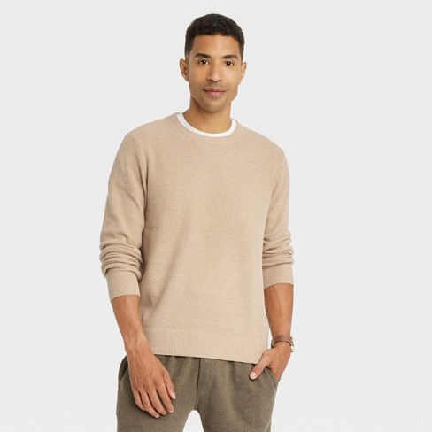 Men's Crewneck Pullover Sweater - Goodfellow & Co™ Tan Xl : Target