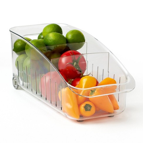 3 Pack Produce Saver Container With Time Setting, Fresh Fruit Vegetable  Storage Containers , Fridge Organizer Bins With Drain Basket, White