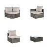 Outdoor 8-Piece Sectional Sofa Set, Free Combination Wicker Conversation Set with Glass Coffee Table, Sofa with Foam Cushions-Coolbibila - 4 of 4