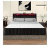 King Size Upholstered Bed Frame Velvet Platform With 4 Storage Drawers and LED Lights and Charging StationFor Bedroom Modern Design - 3 of 4
