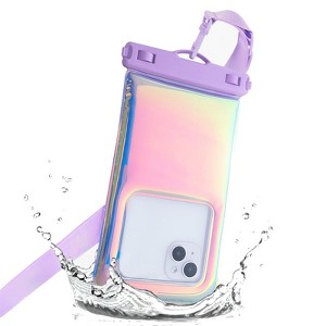 MyBat AquaLock Floating Waterproof Phone Pouch Universal Fit, IPX8 Certified Iridescent Purple - 1 of 4