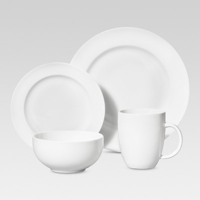 16pc Porcelain Dinnerware Set White 
