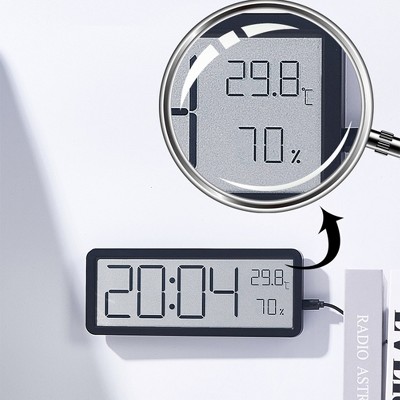 Digital alarm clock,multifunctional temperature and humidity alarm clock, modern home living room and office decoration clock