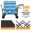 FURNIinspire Outdoor Serving Carts Collapsible Wagon 140L Wagons Carts Foldable for All-Terrain with Brake for Camping Beach, Black, 44.9"*20"*46.8" - 4 of 4
