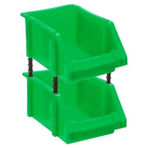 Unique Bargains Plastic Stackable Garage Closet Organization Shelf Bins 2 Pcs - 1 of 4