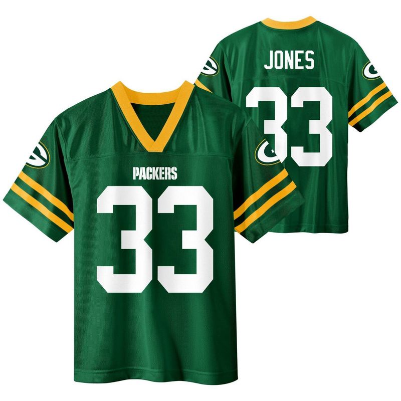 NFL Green Bay Packers Boys' Short Sleeve Jones Jersey, 1 of 4