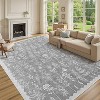Indoor Modern Plant Bird Pattern Area Rug for Living Room Low Pile Non Slip Carpet for Bedroom Decor Washable Rug for Bathroom - 3 of 4