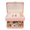 Unique Bargains 2 Layer Women Girls Teen Birthday Gifts PU Leather Jewelry Organizer Case with Removable Drawer - 3 of 4