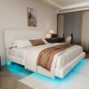 Christopher Knight Home Florentino Modern Upholstered Floating Bed with LED Lights - 2 of 4