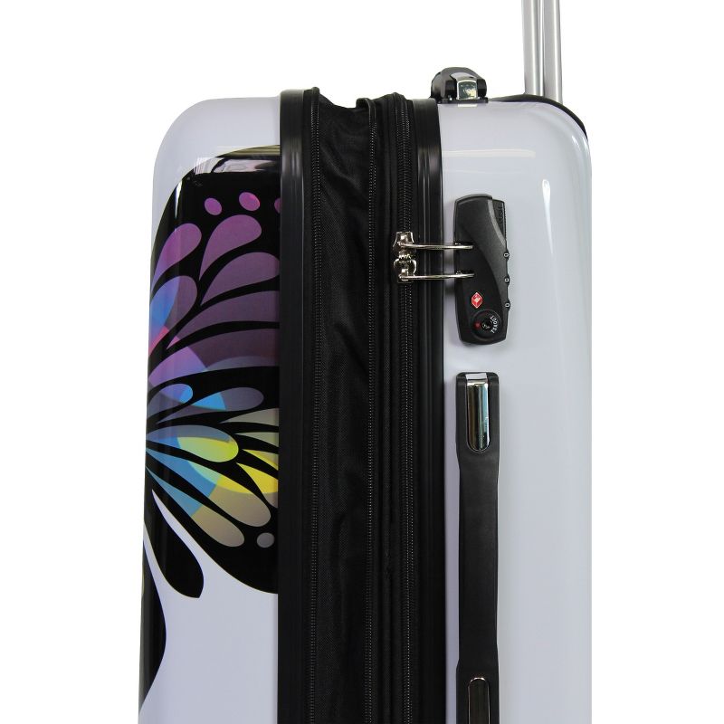 World Traveler Butterfly 4 Piece Hardside Upright Spinner Luggage Set, 3 of 10
