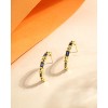 Molenia 14K Gold Plated Huggie Hoop Earrings, 925 Sterling Silver Stud Earrings with Blue Accents Lightweight Large Fashion Jewelry Gifts for Women - 3 of 4
