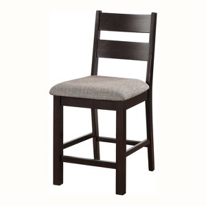 Set of 2 Ulmar Ladder Back Counter Height Barstools  Espresso/Gray - HOMES: Inside + Out - 1 of 4