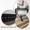Grungis Small Black Wood Console Table,Curved Waterfall-style Entryway Table with Wood Beads for Entryway Living Room - 4 of 4