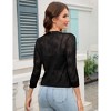 Clearlove Women's Cropped Cardigans Shrugs 3/4 Sleeve Lightweight Hollow Out Crochet Knit Sweater Tops - 4 of 4