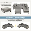 105" Modern L-Shape Sectional Sofa with Storage Ottoman & Reversible Chaise - 2 Pillows & Cup Holder Included for Living Room - 2 of 4