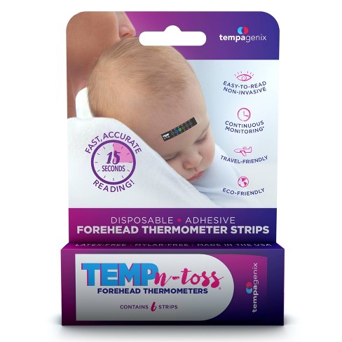 Hassle-Free Forehead Thermometer Strips 2 Pack. Travel-Sized & Reusable.  Simply Press & Hold to Forehead to Check on Fever. Great for Children. Fits