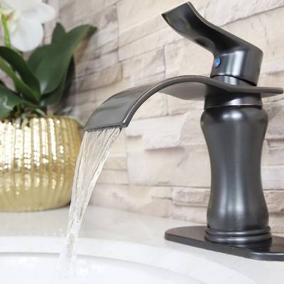 Oil Rubbed Bronze Single Handle Waterfall Bathroom Faucet