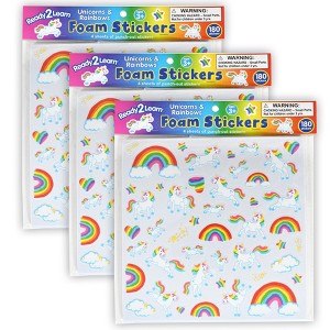 READY 2 LEARN™ Foam Stickers - Unicorns and Rainbows - 180 Per Pack - 3 Packs - 1 of 4