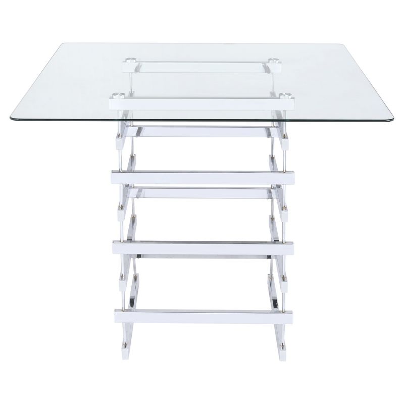 Counter Height Table Clear Chrome - Acme Furniture, 4 of 6