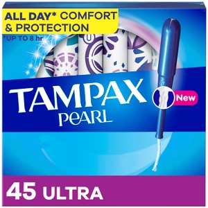 Tampax Pearl Ultra Absorbency with LeakGuard Braid Tampons - Unscented - 1 of 4