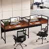 Tribesigns 94.48" Two-Person Office Desk with Privacy Panel, Long Computer Office Double Desk - 2 of 4