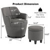 360-degree Swivel Barrel Chair with Ottoman and Burlap Fabric Upholstery - 2 of 4