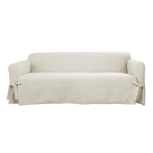 Farmhouse Basketweave Sofa Slipcover Oatmeal Sure Fit