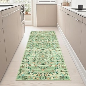 Rug for Living Room,Floral Print Area Rugs,Washable Non-Slip Modern Stain Resistant Low-Pile Carpet for Bedroom Dining Nursery Mat with Rubber Back - 1 of 4