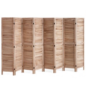 VEVOR Wood Room Divider, 8 Panel Wood Folding Privacy Screen, 66.9 Inches Tall Indoor Louvered Partition Divider, Portable Decoration Screen - 1 of 4